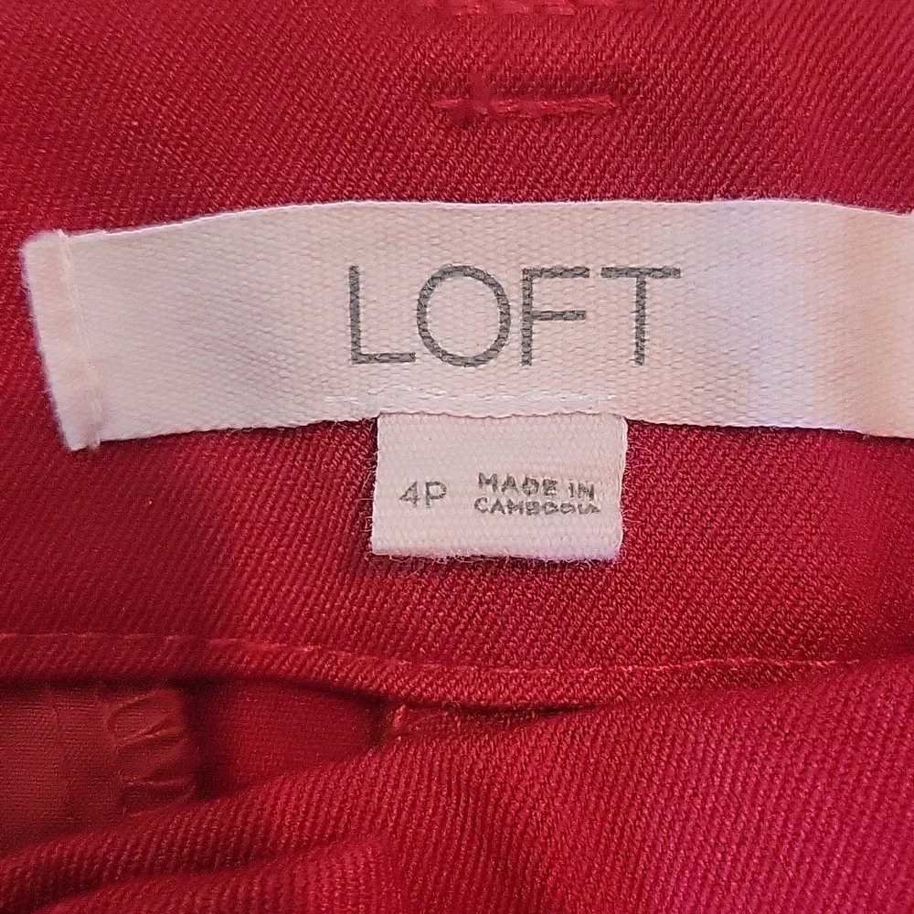 LOFT Red Capri Dress Pants - Picture 2 of 3